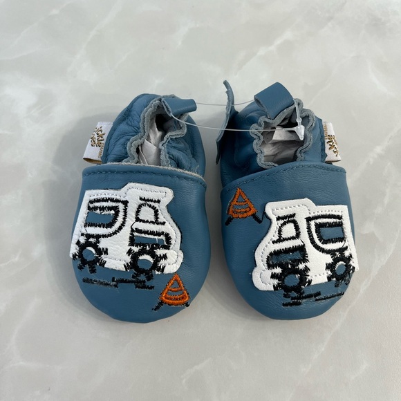 Genuine Leather Baby Infant Shoes Tickle Toes Elastic Enclosure Slip-on Moccasin - Picture 1 of 7